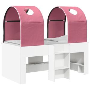 vidaXL Bed with Tunnel 3 pcs White and Pink Engineered Wood