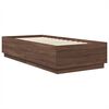 vidaXL Bed Frame with Headboard Brown Oak 100 x 200 cm Engineered Wood