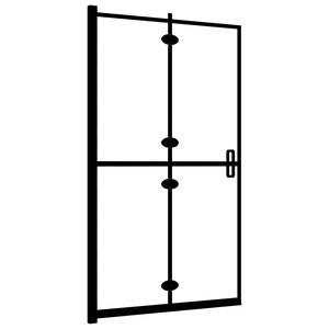 vidaXL Folding Shower Enclosure ESG 80x140 cm Black