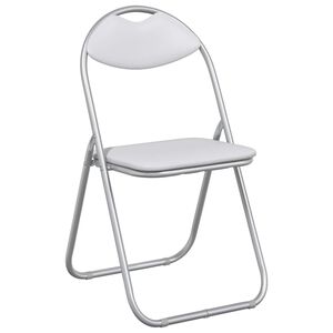vidaXL Folding Chair 8 pcs Faux Leather White and Grey
