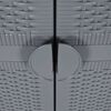 vidaXL Garden Storage Cabinet Grey 65x45x172 cm PP Rattan