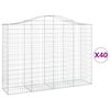 vidaXL Arched Gabion Baskets 40 pcs 200x50x140/160 cm Galvanised Iron