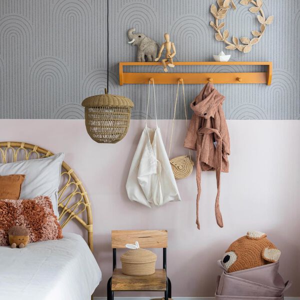 KidsDepot Coat Rack Xenn 89x10x14 cm Wood Terra