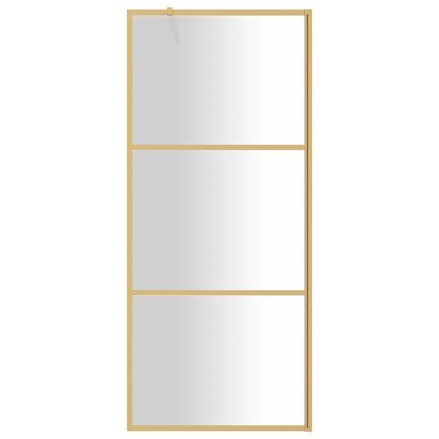 vidaXL Walk-in Shower Wall with Clear ESG Glass Gold 80x195 cm