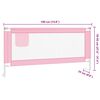 vidaXL Toddler Safety Bed Rail Pink 190x25 cm Fabric