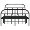 vidaXL Metal Bed Frame without Mattress with Footboard Black 120x200cm