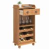 vidaXL Wine Cabinet ASKIM Brown 57 x 37 x 114 cm Solid pine wood