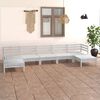 vidaXL 7 Piece Garden Lounge Set White Solid Wood Pine