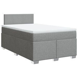 vidaXL Box Spring Bed with Mattress Light Grey 120x200 cm Fabric