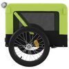 vidaXL Pet Bike Trailer Green and Black Oxford Fabric and Iron