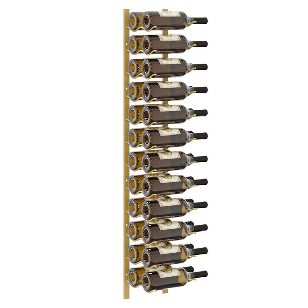 vidaXL Wall Mounted Wine Rack for 24 Bottles Gold Iron