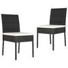 vidaXL Dining Chair | Set of 2 | Black | Poly rattan | Standard | Durable