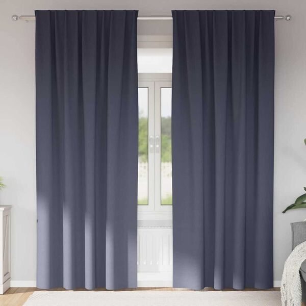 vidaXL Blackout Curtains with Rings 2 pcs Anthracite 225 x 140 cm