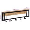 vidaXL Coat Rack 87x10x27 cm Solid Rough Wood Mango
