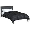 vidaXL Winter Duvet Black 155 x 220 cm Satin and Microfiber