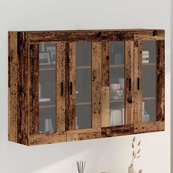 vidaXL Wall Mounted Cabinets 2 pcs Old wood 69.5 x 34 x 90 cm