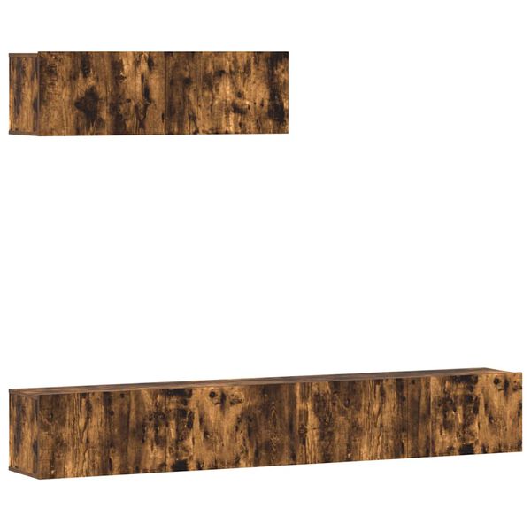 vidaXL 3 Piece TV Cabinet Set Smoked Oak Engineered Wood