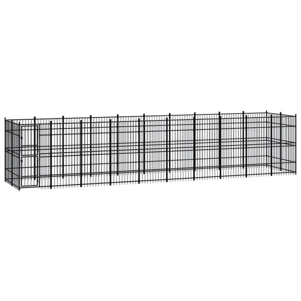 vidaXL Outdoor Dog Kennel Steel 18.43 m&sup2;