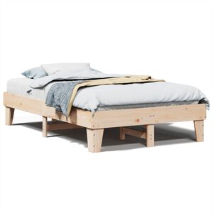 vidaXL Bed Frame without Mattress 135x190 cm Double Solid Wood Pine