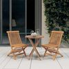 vidaXL 3 Piece Garden Dining Set Solid Wood Teak