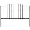 vidaXL Garden Fence with Spear Top Steel 170x150 cm Black
