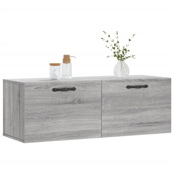 vidaXL Wall Cabinet Grey Sonoma 100x36.5x35 cm Engineered Wood