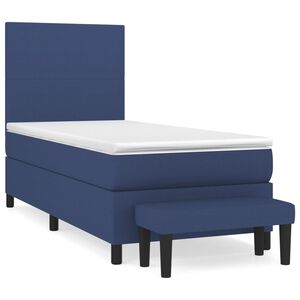 vidaXL Box Spring Bed with Mattress Blue 80x200 cm Fabric