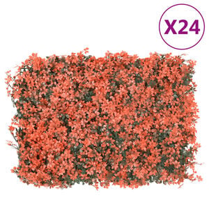 &nbsp;vidaXL Artificial Maple Leaf Fence&nbsp;24 pcs Light Red 40x60 cm