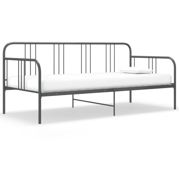 vidaXL Sofa Bed Frame without Mattress Grey Metal 90x200 cm