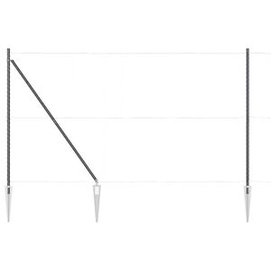 vidaXL Ground Spike Fence Post 7 pcs Grey Powder-Coated Steel