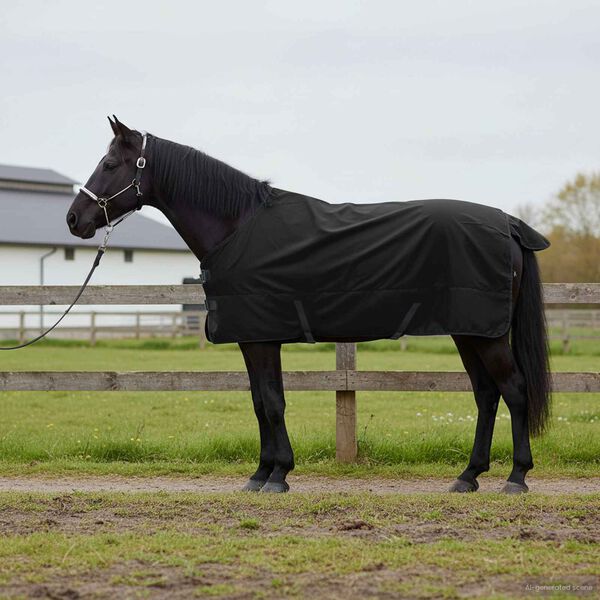 vidaXL Horse Blanket Full Black 85 cm Polyester