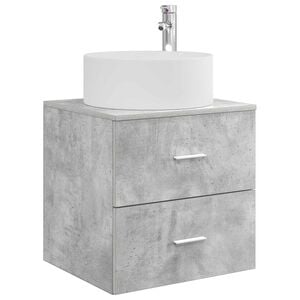vidaXL Wall-Mounted Sink Vanity Concrete Grey 49.5 x 44.5 x 65.5 cm