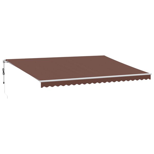 vidaXL Automatic Retractable Awning with LED Brown 500x350 cm