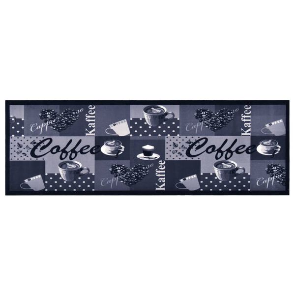 vidaXL Kitchen Carpet Washable Coffee Blue 60x300 cm