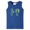 vidaXL Kids' Tank Top Dark Blue Melange 128