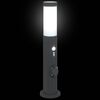 vidaXL Bollard Light with Sensor&Outlet 50 cm Stainless Steel IP44