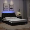 vidaXL Bed Frame with LED without Mattress "Hvar" Black and White 120x200 cm