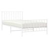 vidaXL Metal Bed Frame without Mattress with Footboard&nbsp;White 107x203cm