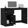 vidaXL Desk with Drawer Black Oak 50 x 115 x 75 cm Engineered Wood