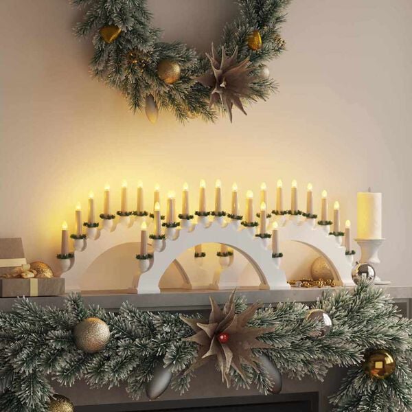 vidaXL Christmas Candle Arch with 10 LED Candles 3 pcs White