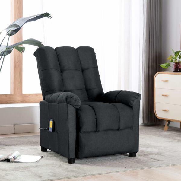 vidaXL Massage Chair Dark Grey Fabric