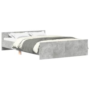 vidaXL Bed Frame without Mattress Concrete Grey 140x190 cm