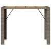 vidaXL Garden Bar Table with Acacia Wood Top Grey 145x80x110 cm Poly Rattan
