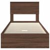 vidaXL Storage Bed with Drawer Brown Oak 75 x 190 cm Engineered Wood