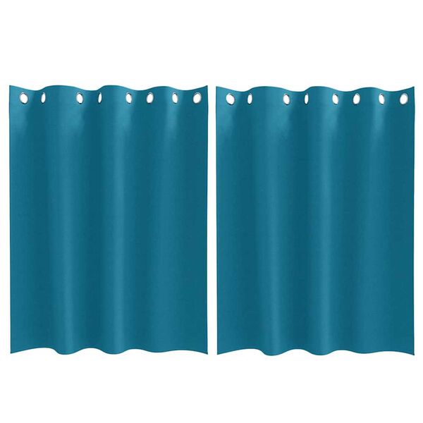 vidaXL Blackout Curtains with Rings 2 pcs Turquoise 140 x 140 cm