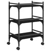 vidaXL Kitchen Trolley Black Oak 50 x 35 x 75.5 cm Engineered Wood