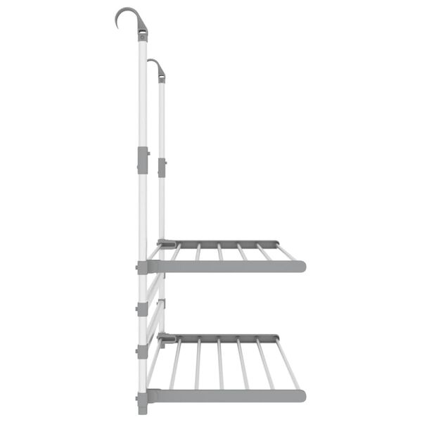 vidaXL Drying Rack for Balcony 89x25x(60-95) cm Aluminium