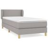 vidaXL Box Spring Bed with Mattress Light Grey 80x200 cm Fabric