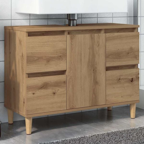 vidaXL Sink Cabinet Artisan Oak 80x33x60 cm Engineered Wood