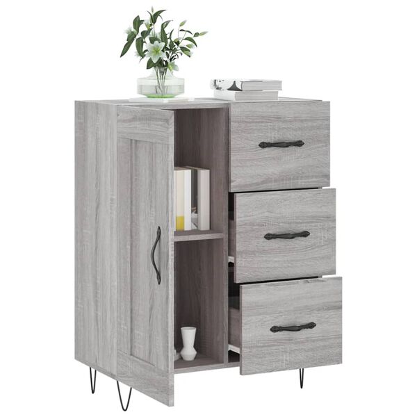 vidaXL Sideboard Grey Sonoma 69.5x34x90 cm Engineered Wood